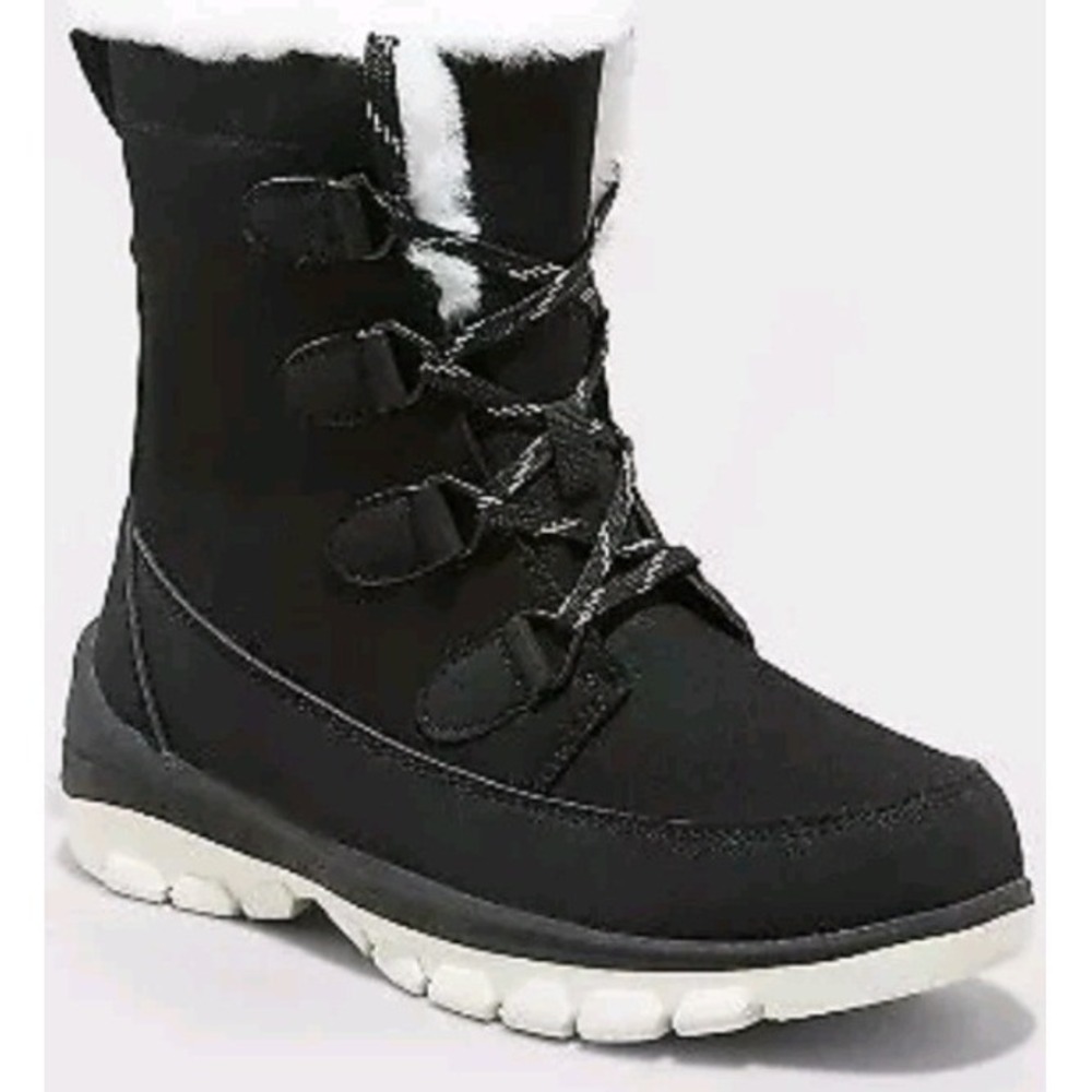 Target Corie Jet Black Women's Winter Snow Boots THERMOLITE Insulated 11